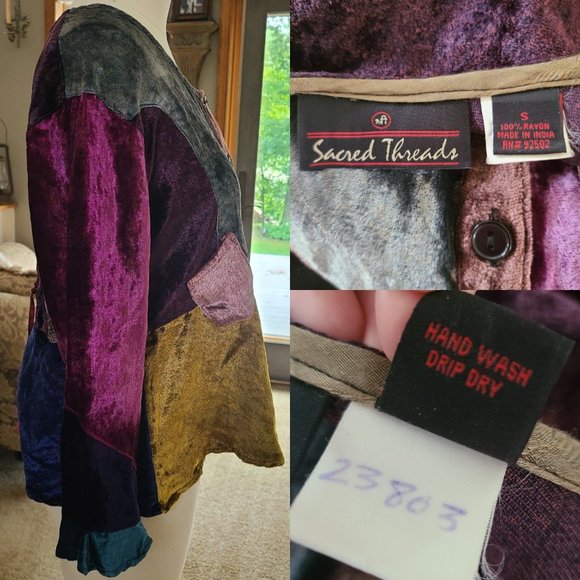 Velvet Patchwork Blouse - Picture 4 of 4